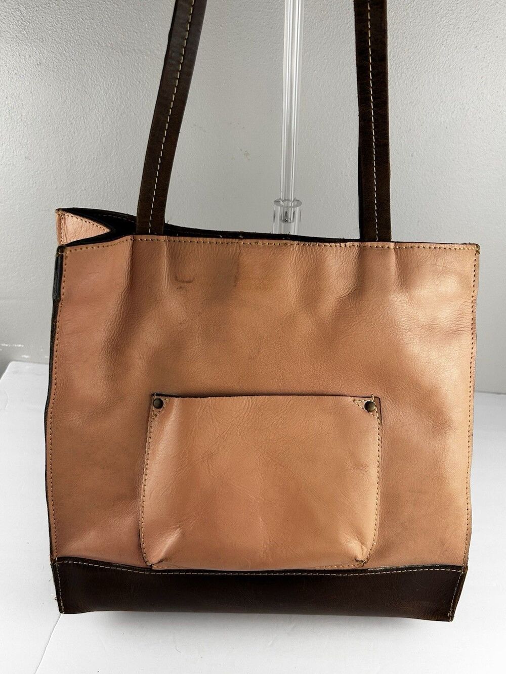 PATRICIA NASH Toscano Winter Bloom Leather Tote Bag Brown And Pink Floral Purse - Picture 9 of 15